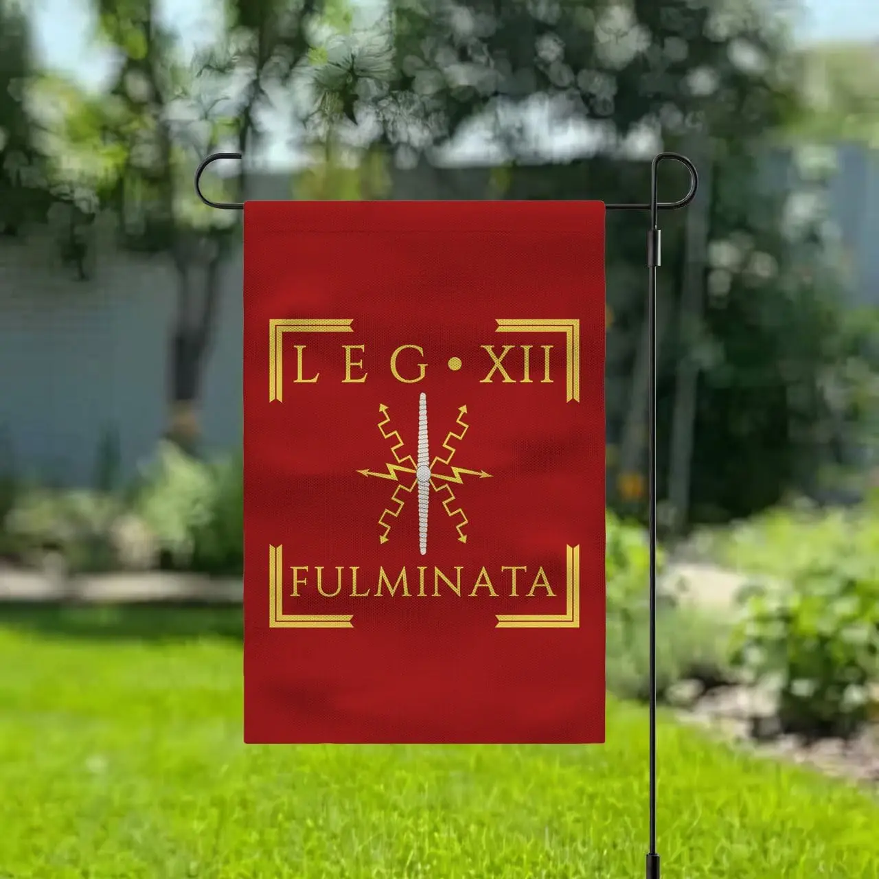 Roman Legion Garden Flag 12x18 Double Sided Yard Outdoor Flag (LEGIO XII FULMINATA)