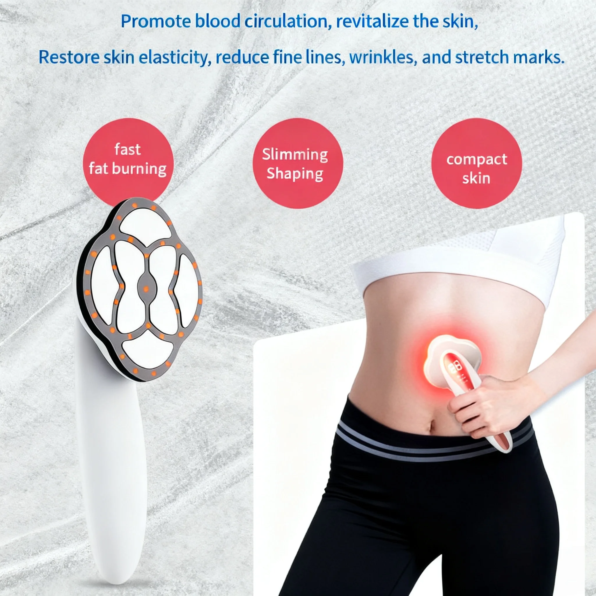 EMS Body Shaping Beauty Massager Rechargeable Ultrasonic Guided Skin Rejuvenation Scrub Body Fat Mass Elimination Beauty Salon