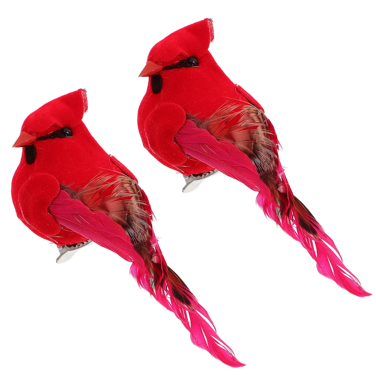 

2Pcs Red Birds Christmas Decor Lifelike Clip on Ornaments for Wreath Garland Tree Holiday Decoration Red Bird Christmas Decor