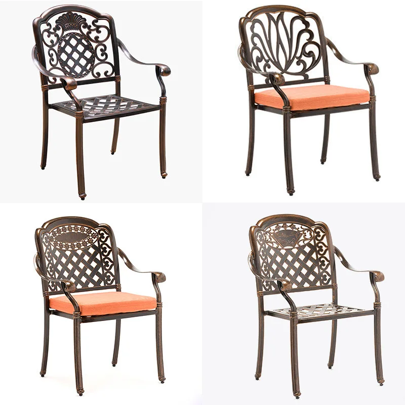 Outdoor Cast Aluminum Chair Outdoor Table and Chair Balcony Garden Die Casting Craft Cast Aluminum Dining Table Waterproof