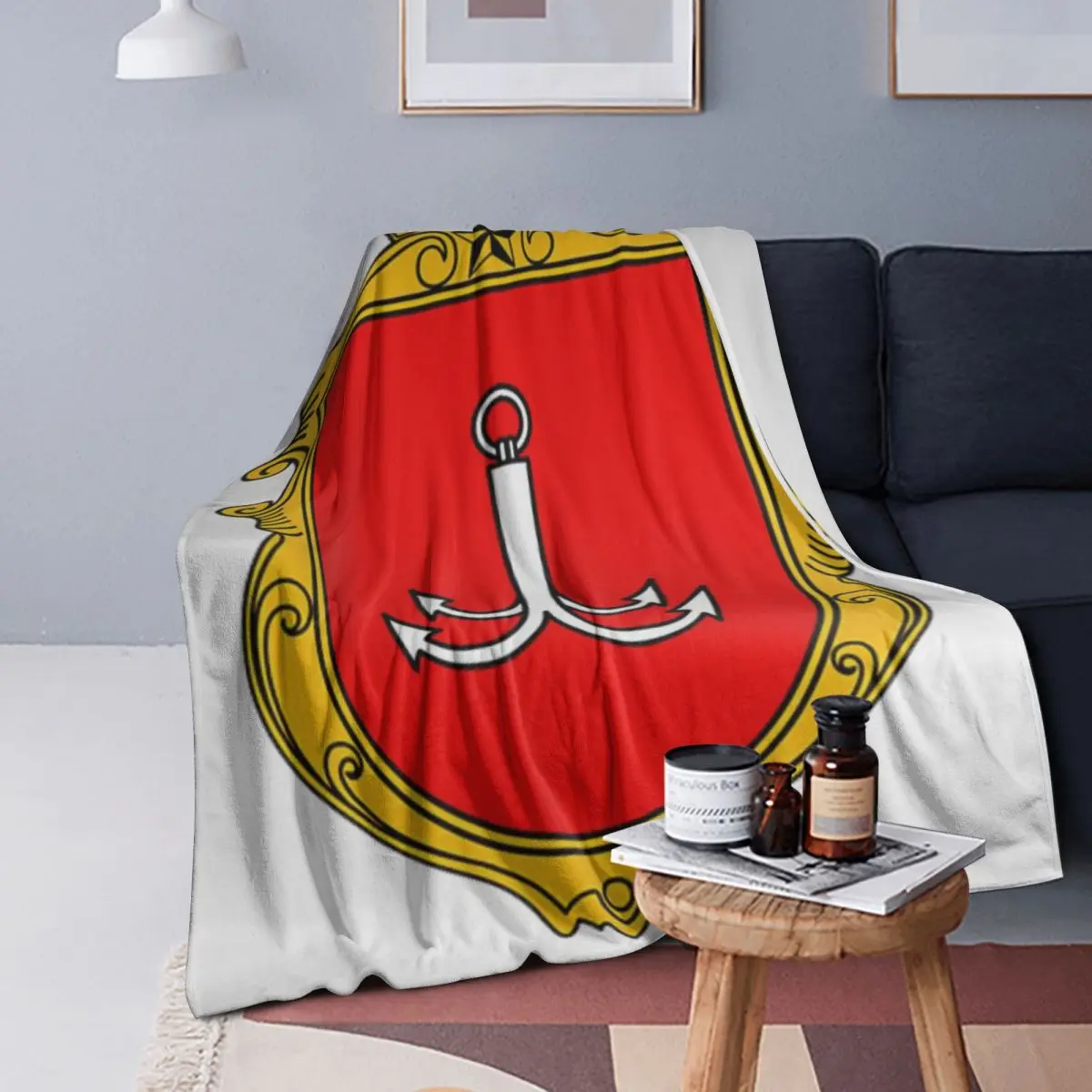 

Coat Of Arms Of Odessa, Ukraine Blanket Soft Warm Flannel Throw Blanket Bedspread for Bed Living room Picnic Travel Home Sofa