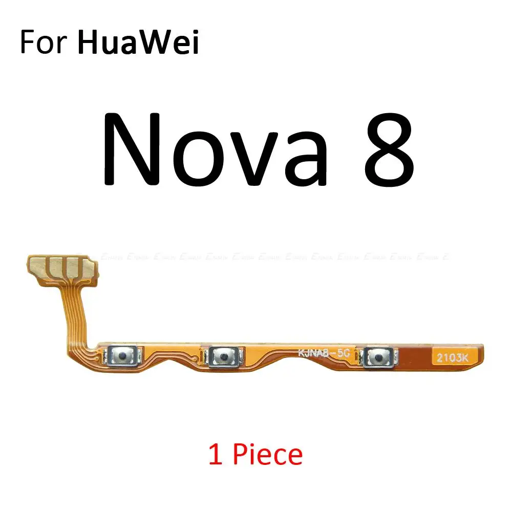 Tombol Volume tombol ON OFF kunci senyap daya Kabel Flex senyap untuk bagian HuaWei Nova 8 7i 7 Pro SE 5T Lite 3 Plus