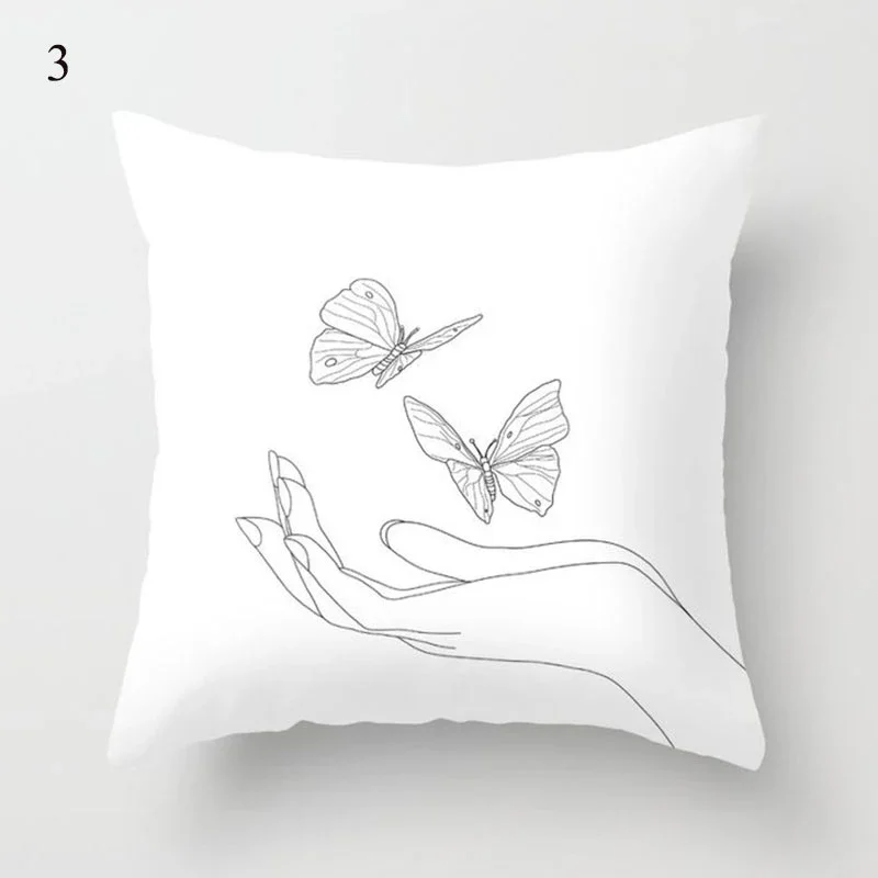 

Square Minimalist Portrait Cushion Pillowcase black and white Print decorative Pillowcase Home clean decorative pillowcase