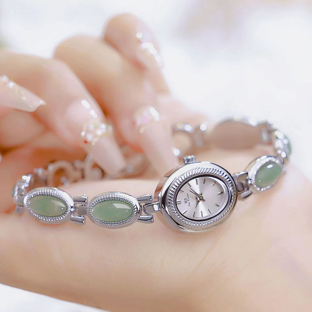 

Оригинальный роскошный брендовый браслет из натурального камня Dongling, женские часы, элегантные кварцевые часы с маленьким овальным циферблатом, подарки для женщин