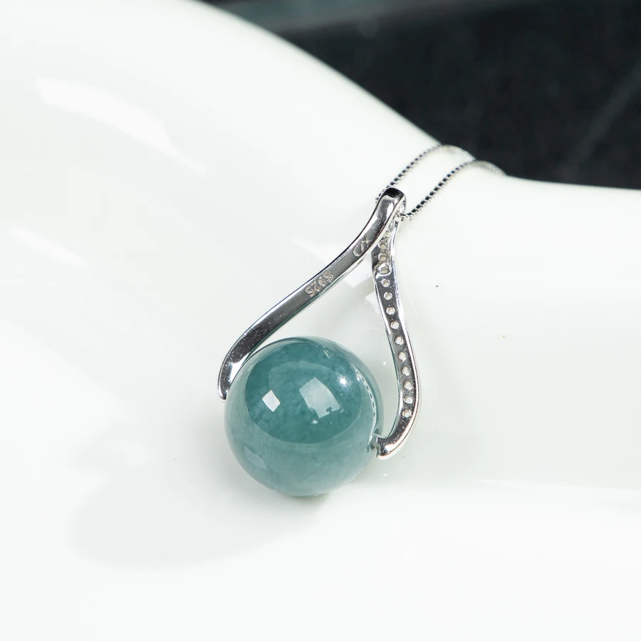 

TIMESWIND Аутентичные нефритовые синие круглые бусины А-типа S925 V-образный циркон женское модное ювелирное ожерелье с сертификатом