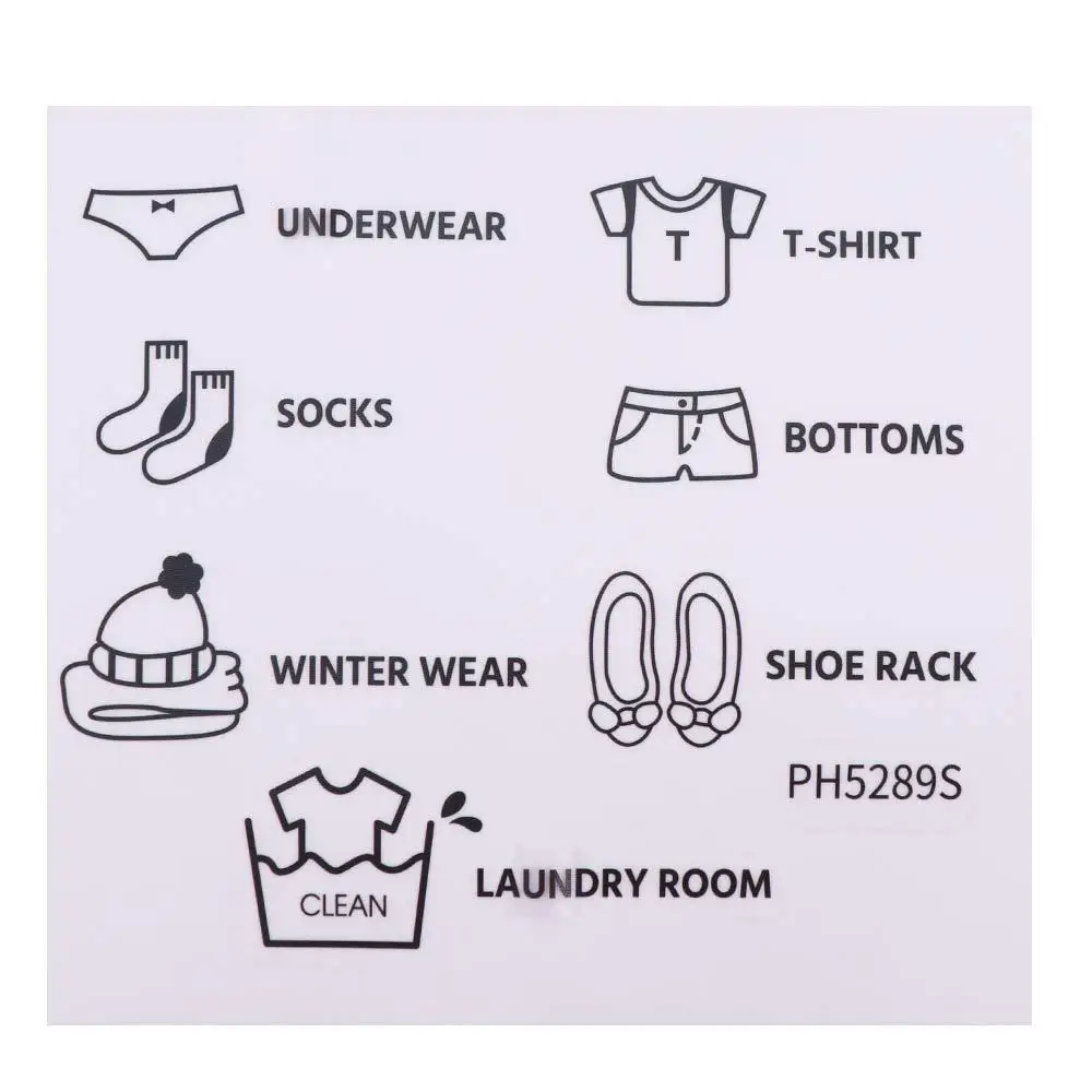 

Stickable PVC Wardrobe Decor Living Room Wall Clothes Classification Fresco Art Wall Stickers Closet Logo Decals Sticker