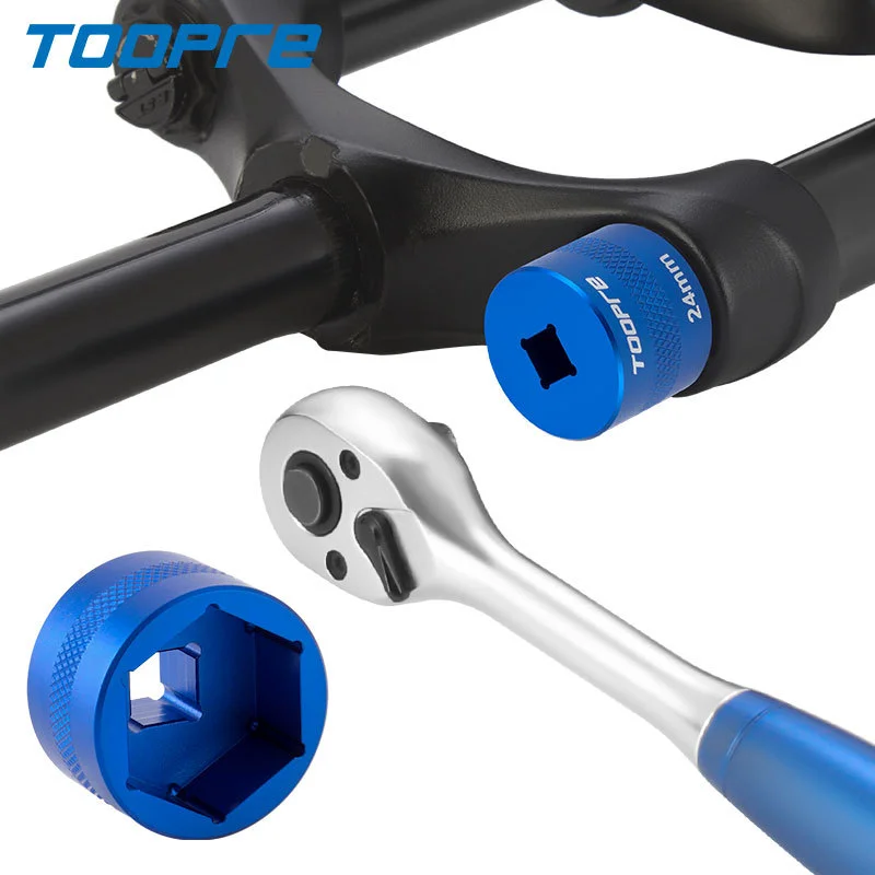 TOOPRE Bicycle Suspension Fork Crown Cap Socket Wrench 20/24/26/27/28/30/32mm MTB Air Fork Top Cap Repair Tool for FOX Rockshox.