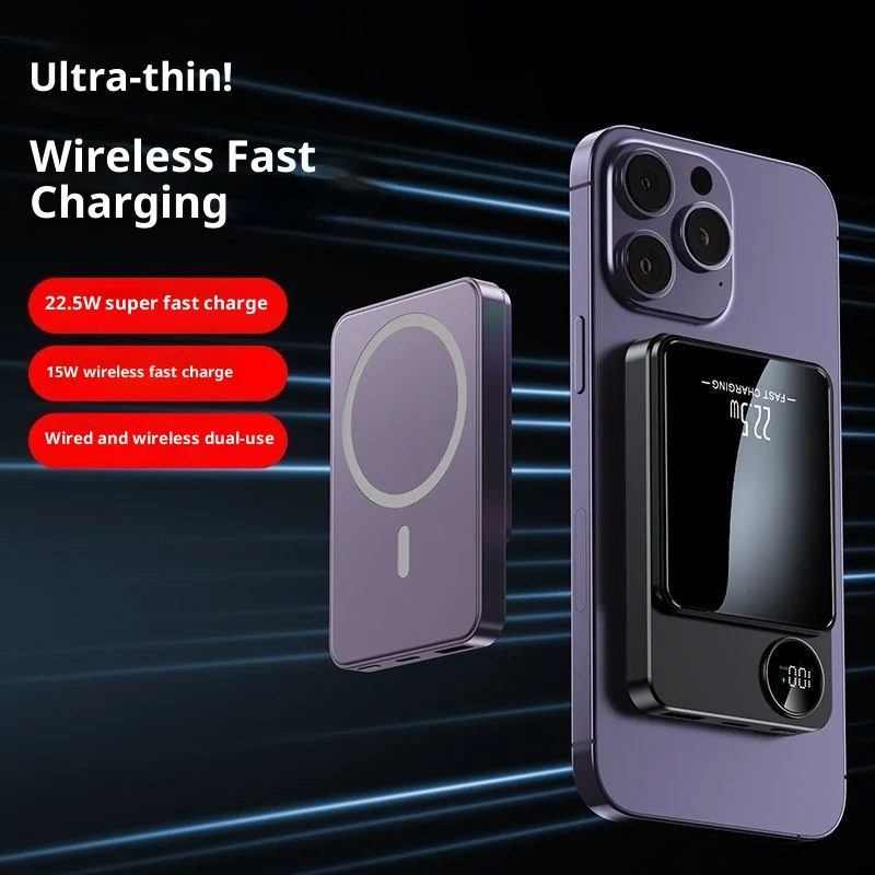 Banco de energía magnético Magsafe 10000 mAh 5000 clip trasero PD carga rápida bidireccional fuente de alimentación de 22,5 W al por mayor