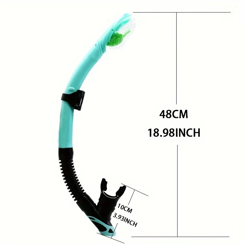 A diving dry breathing tube with splash guard and top valve, suitable for snorkeling, scuba diving, free diving, and swimming