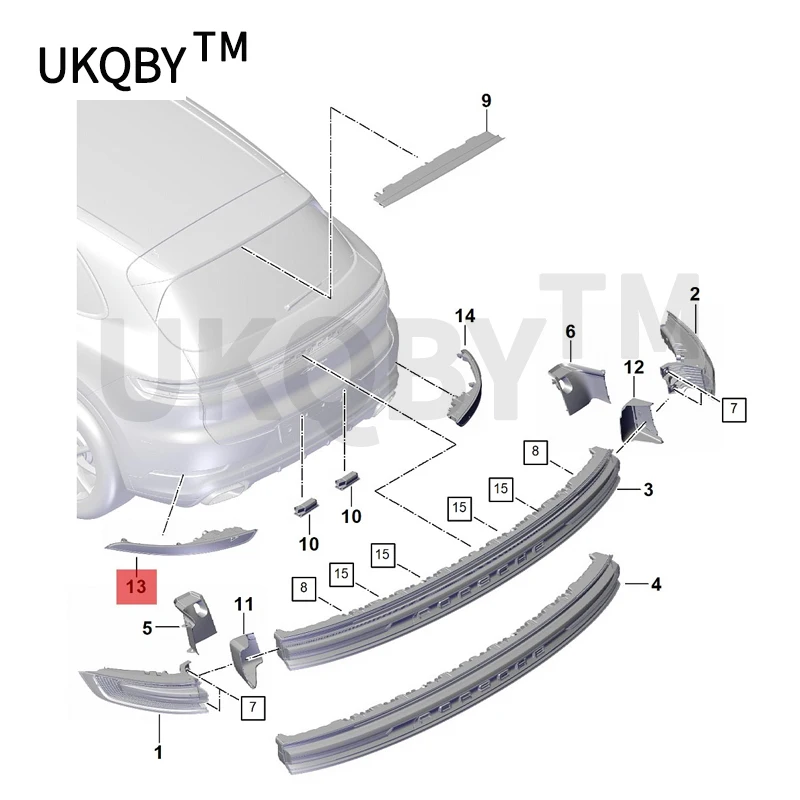 Car Reflector assembly 2018-Por sch eCa yen ne 3.0T 2.9T 4.0T rear bumper light emitting light rear bumper reflector 9Y0945725A