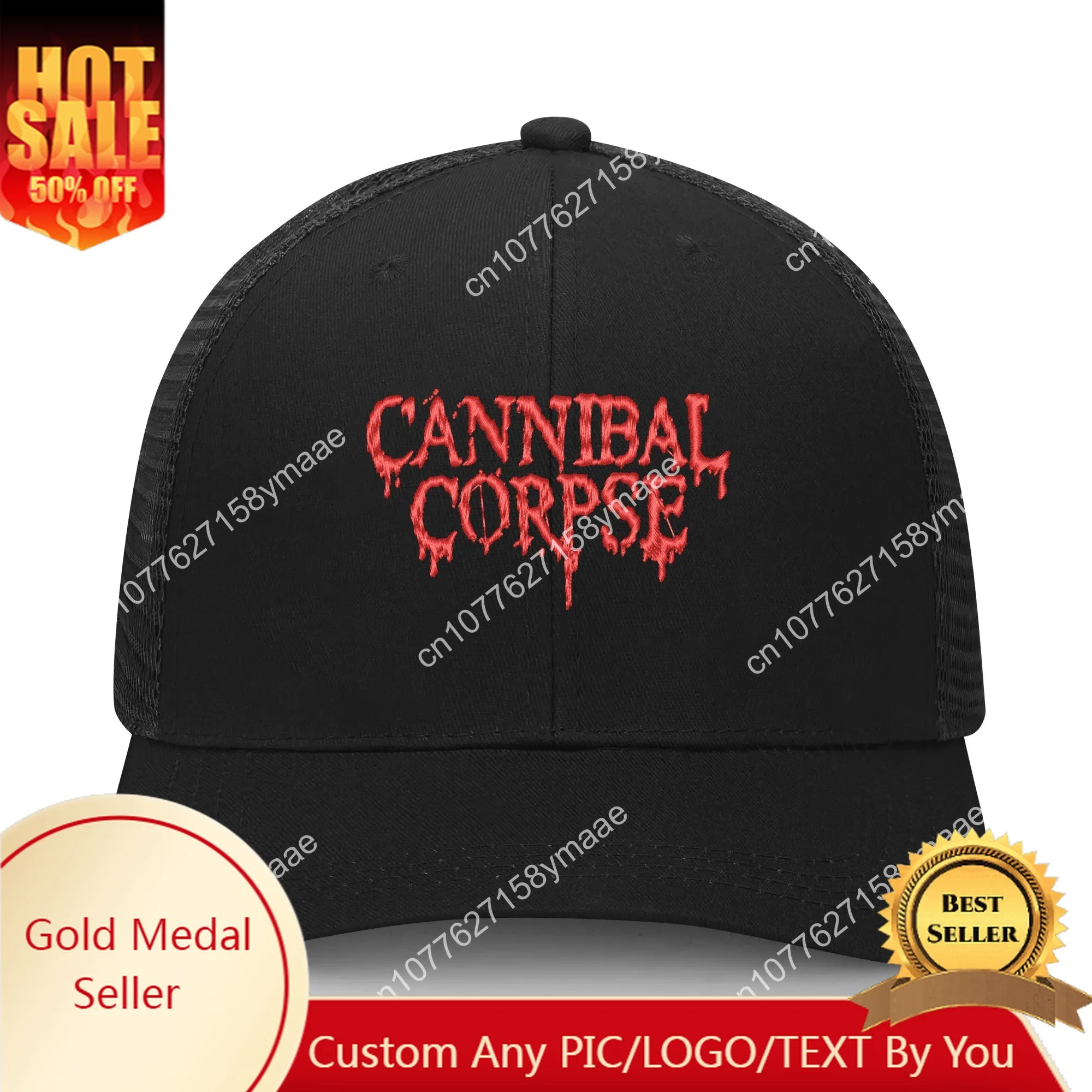 

Cannibal Corpse Band Embroidery Hat Mens Womens Sports Baseball Death Metal Hat Breathable Summer Headwear Custom Made Caps Logo