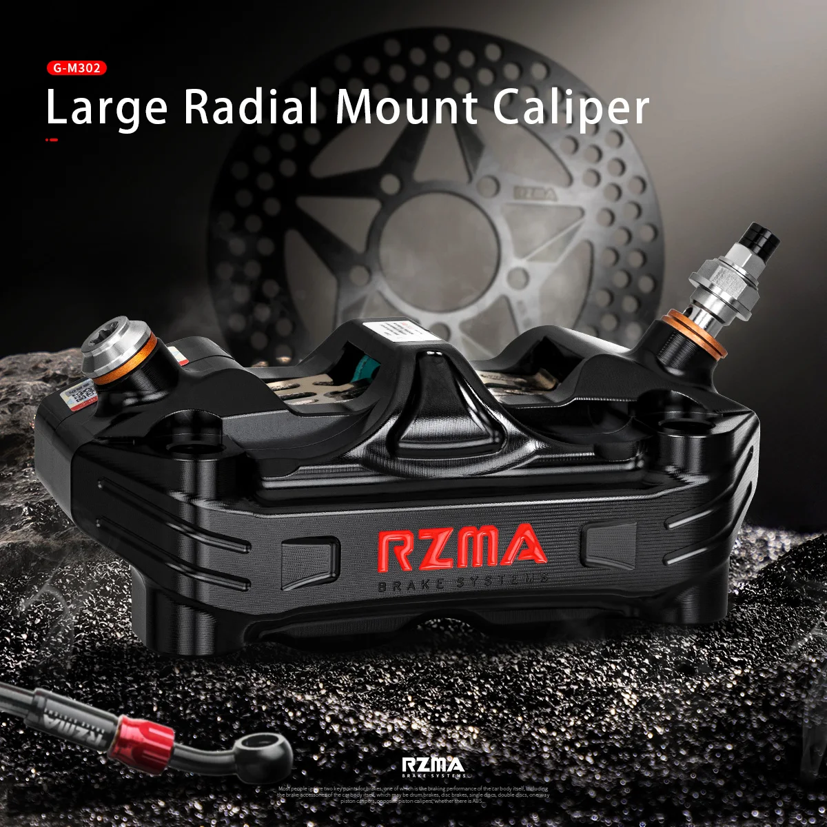 

RZMA G-M302 Big Radial Brake Caliper for E-Scooter Motorcycle Disc Brake Custom