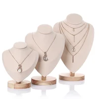 Velvet Portrait Necklace Display Pendant Organizer Jewelry Display Stand Jewelry Mannequin Bust Necklace Pendant Window Display