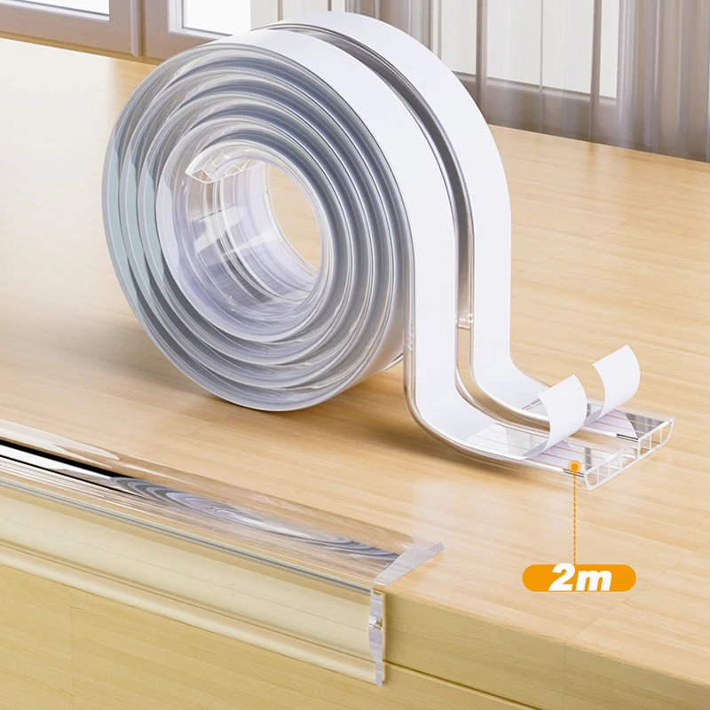 

2M Table Edge Guard Furniture Corner Protector Strip Self Adhesive Transparent Kids Collision Proof Soft Bumper Baby Safety