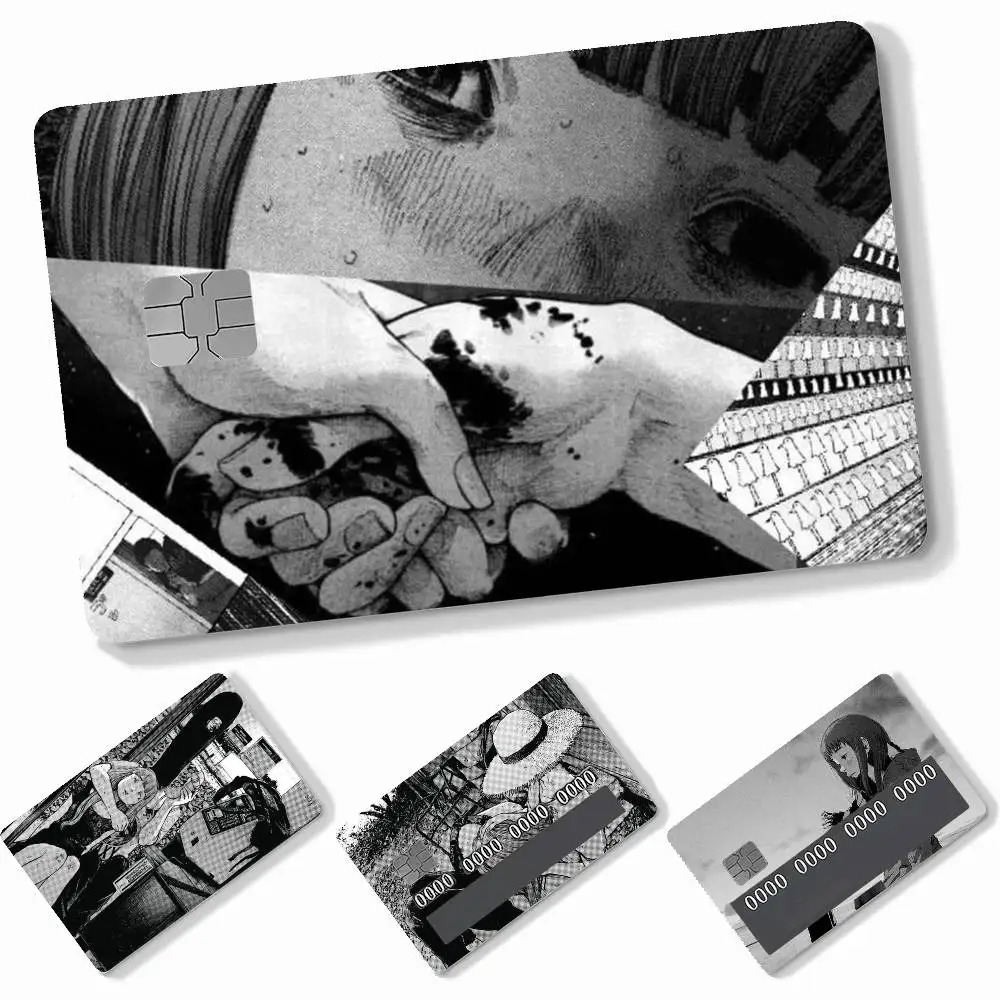 Anime Goodnight Punpun 4pcs Credit Card Skin Stickers Suitable for Bank Debit Subway Bus Transit Pass Decorative Cover