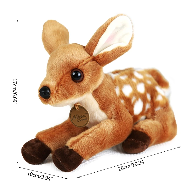 Cartoon Sika Deer Short Plush for Doll Delicate Craft for 6-8 Year Old Kids Relieve Stress Party Favor Girls Gift Suppli