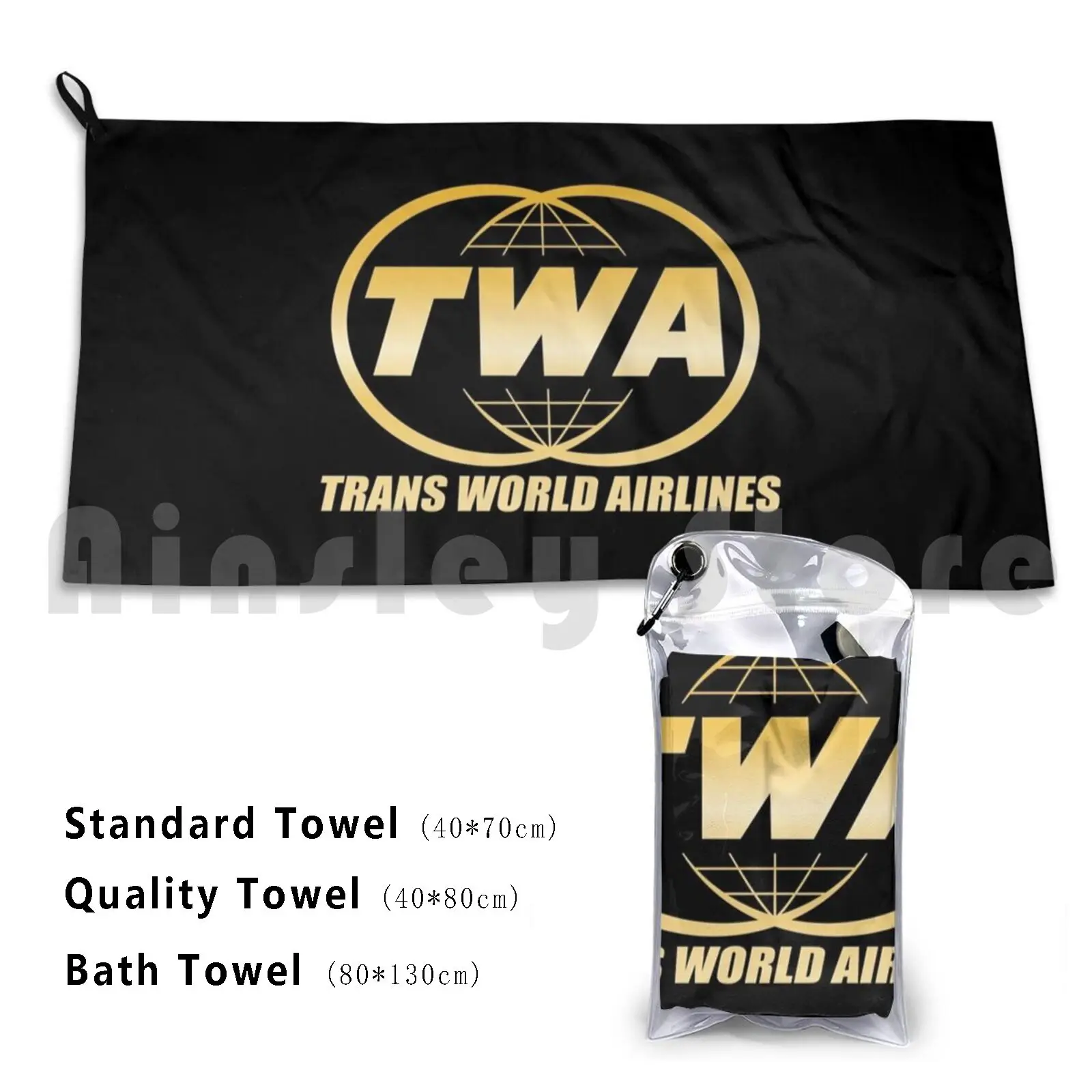 Trans World Airways Twa Retro Bath Towel Beach Cushion Cool Retro Trans World Twa 60s 70s 80s