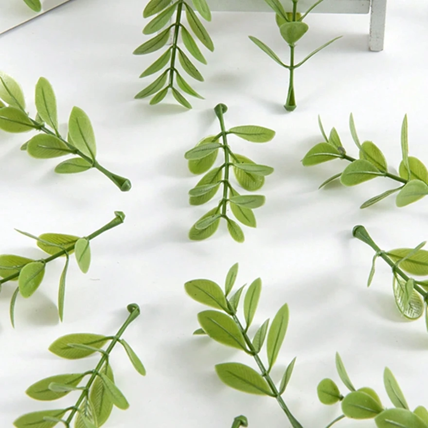 

100pcs Artificial Plants Colorful Leaves Wedding Bridal Bouquets Party Outdoor Garden Home Vase Wreaths Table Centre Decorations