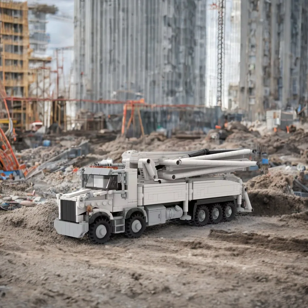 

MOCHOT1088pcs WesternStar Concrete Pumper Technology Model City Construction Large Truck Building Blocks Toys Christmas Gifts