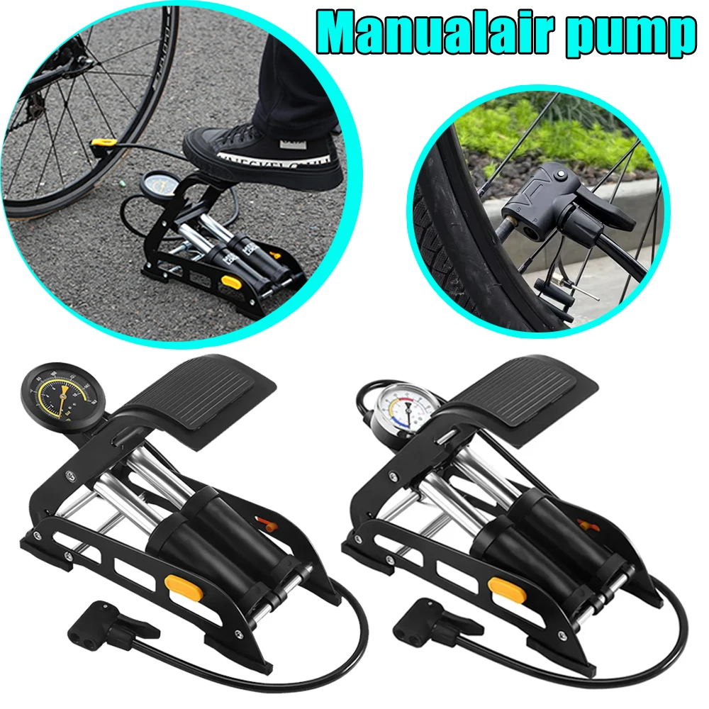 

Portable Foot-operated Bicycle Air Pump High-pressure Foot Pump Suitable For Cars Motorcycles and Other Vehicles Silver Dial