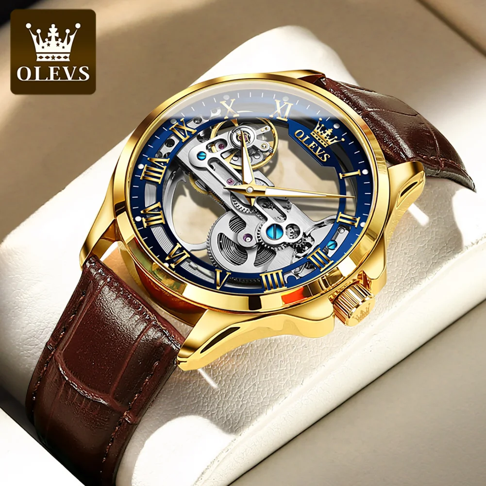 olevs-6661-original-men's-watch-leather-strap-flywheel-waterproof-luminous-business-automatic-mechanical-wristwatch-for-men