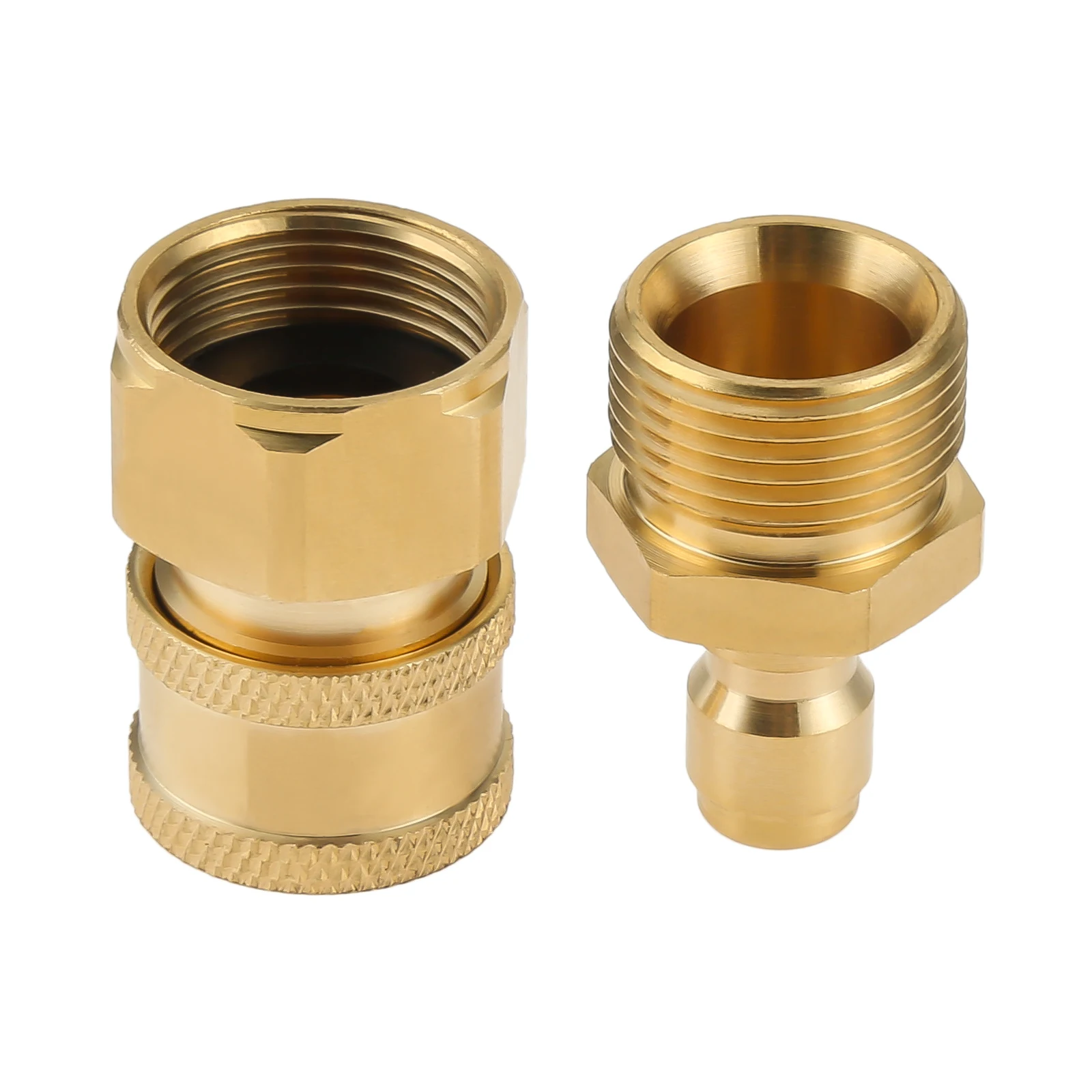 1set Brass M22 Connector & Socket Thread Quick Connect Adapter High Pressure Spray Gun Tube Hose Cleaning Work One Touch Coupler