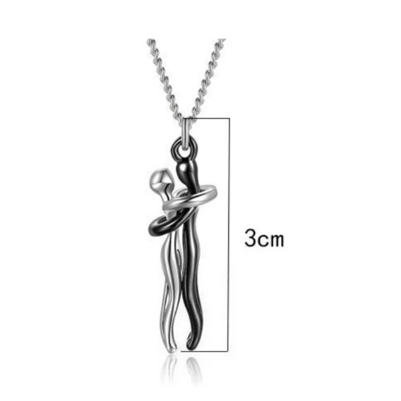 Fashion Hugging Necklace Jewelry Choker Hug Pendant Chain Men Necklaces For Lover Women Couple Men Lady Female Male Gift - view 6
