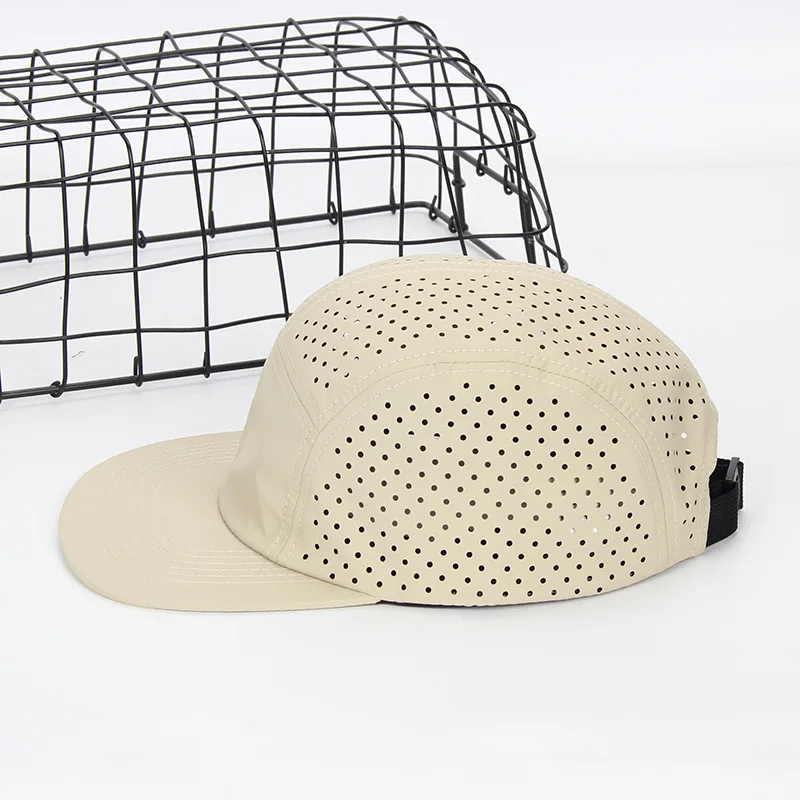 Quick-drying 5-flap Flat-brimmed Baseball Caps Custom Logo Suitable for Four-season Outdoor Camping Shading Mesh Skateboard Hat - Image 6