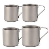 Outdoor Camping Titanium Cup Double Layer Insulated Cup for Outdoor Hiking Coffee Cup Insulated w Lid Portable Picnic Family Cup