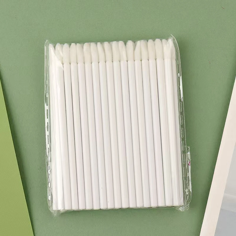 50개 일회용 립 브러쉬 휴대용 속눈썹 연장 마스카라 어플리케이터 립 글로스 립스틱 사선형 브러쉬 화장 도구