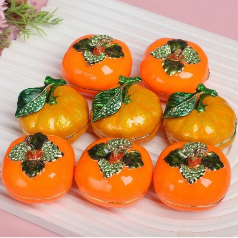 

Small ornaments metal enamel jewelry boxes handicrafts cultural and creative gifts creative home decorations orange ornaments