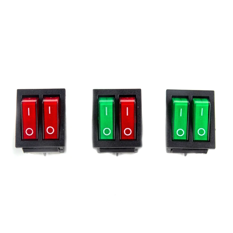 KCD4 31x25mm Double Light Rocker Switch 6Pin 2/3 Position 16A/250V 20A/125V ON-OFF/ON-OFF-ON Boat Power Electric Car Switch