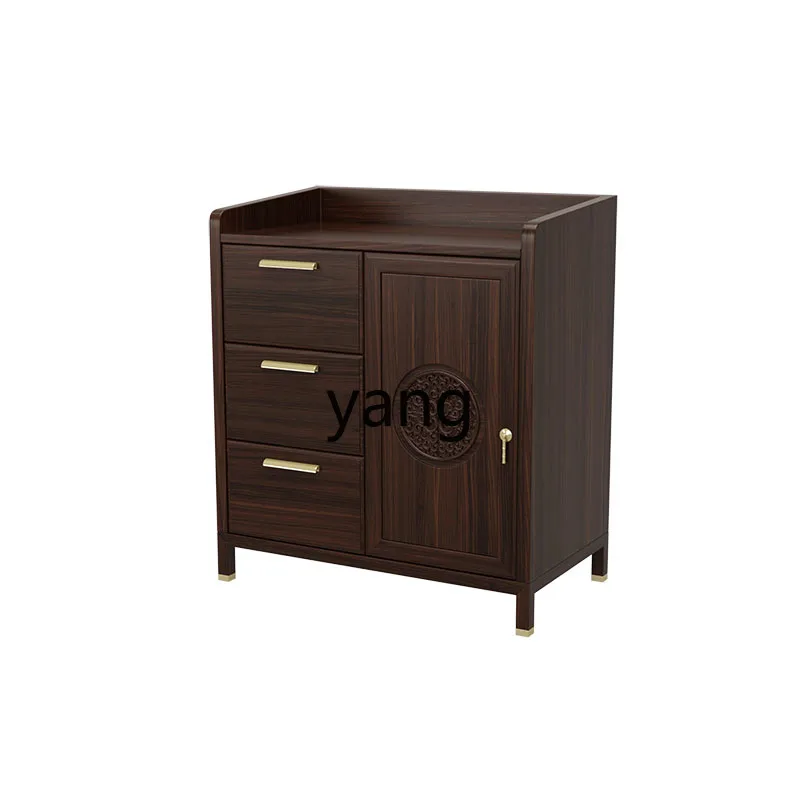 

LMM New Chinese Style Sideboard Cabinet Solid Wood Living Room Locker Wine Cabinet