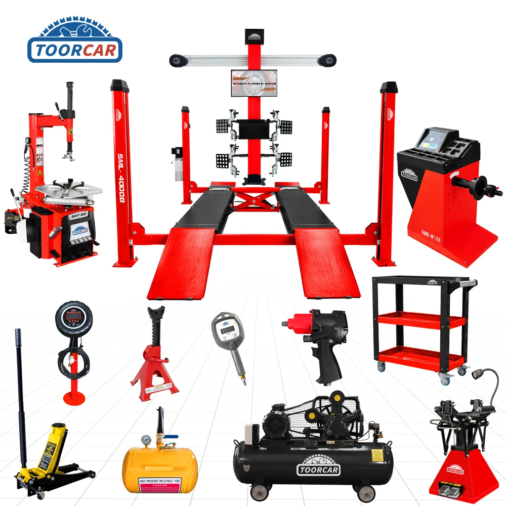 

SAMFD Full Set 4 Post Car Lifts Hydraulic Scissor Lift Car 4 Columns Car Lifter with Secondary Jack