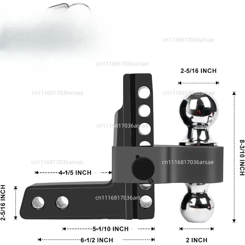 Adjustable Aluminum Alloy Trailer Arm 6 Inches with Latch Lock, Double-ended Trailer Trailer Arm