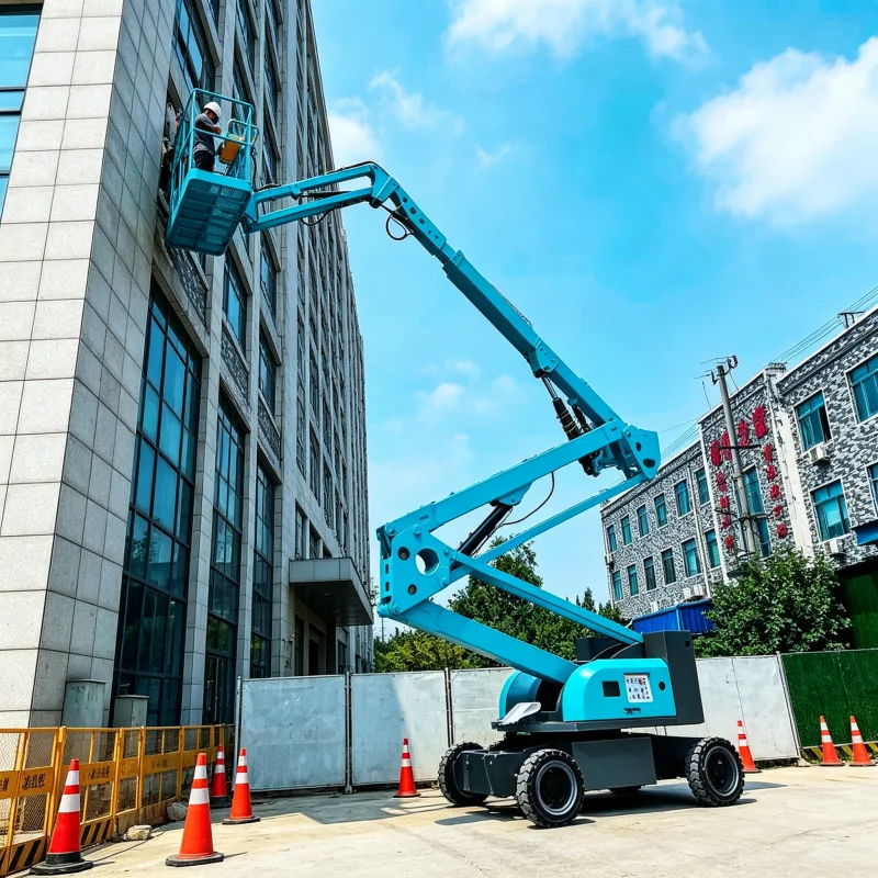 Self Propelled Articulating Boom Lift 10m Electric Aerial Work Platform For Indoor Maintenance High Reach Cherry Picker