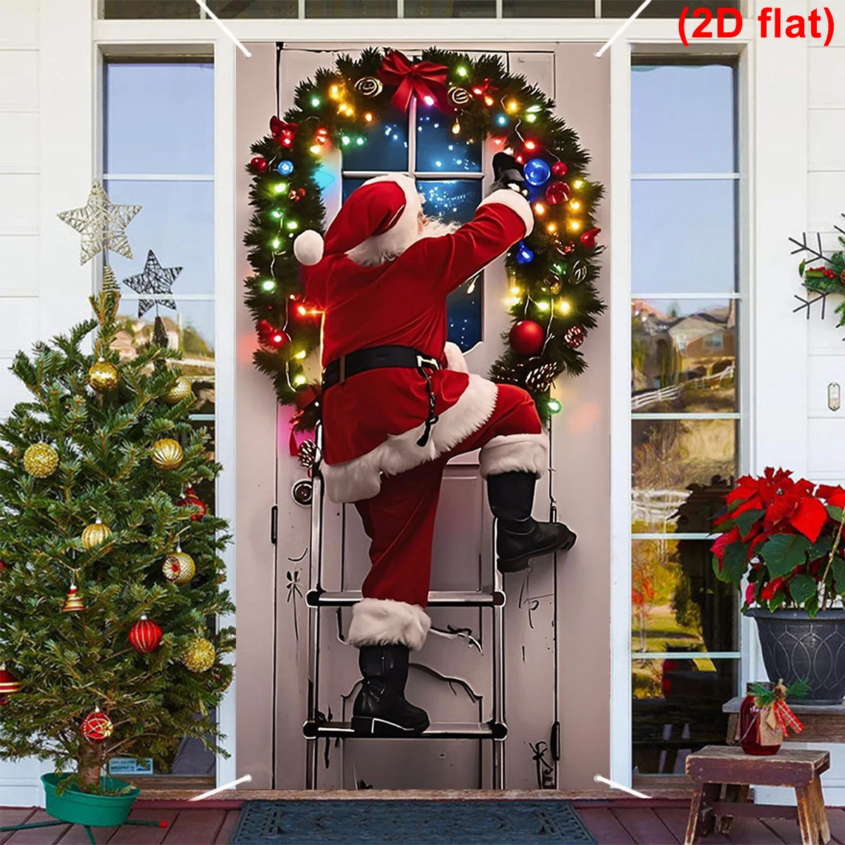 Christmas Hanging Flag Santa Claus Door Banner Christmas Decoration For Home 2025 Xmas Ornament Navidad Natal New Year Gift 2026