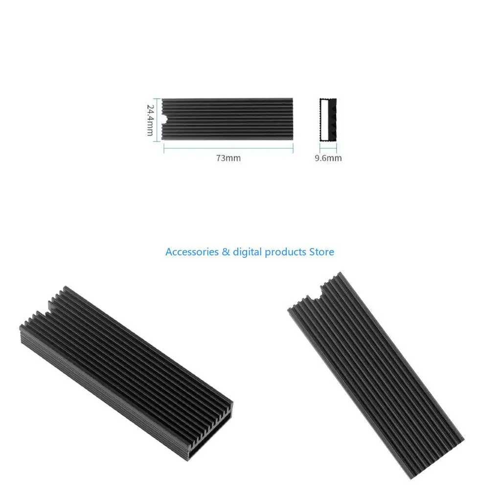 77JD Aluminum Heatsink Cooler Heat Sink Thermal Conductive Pad for M2 2280 NVME SSD NVMe Heatsink Support Single Double Sided