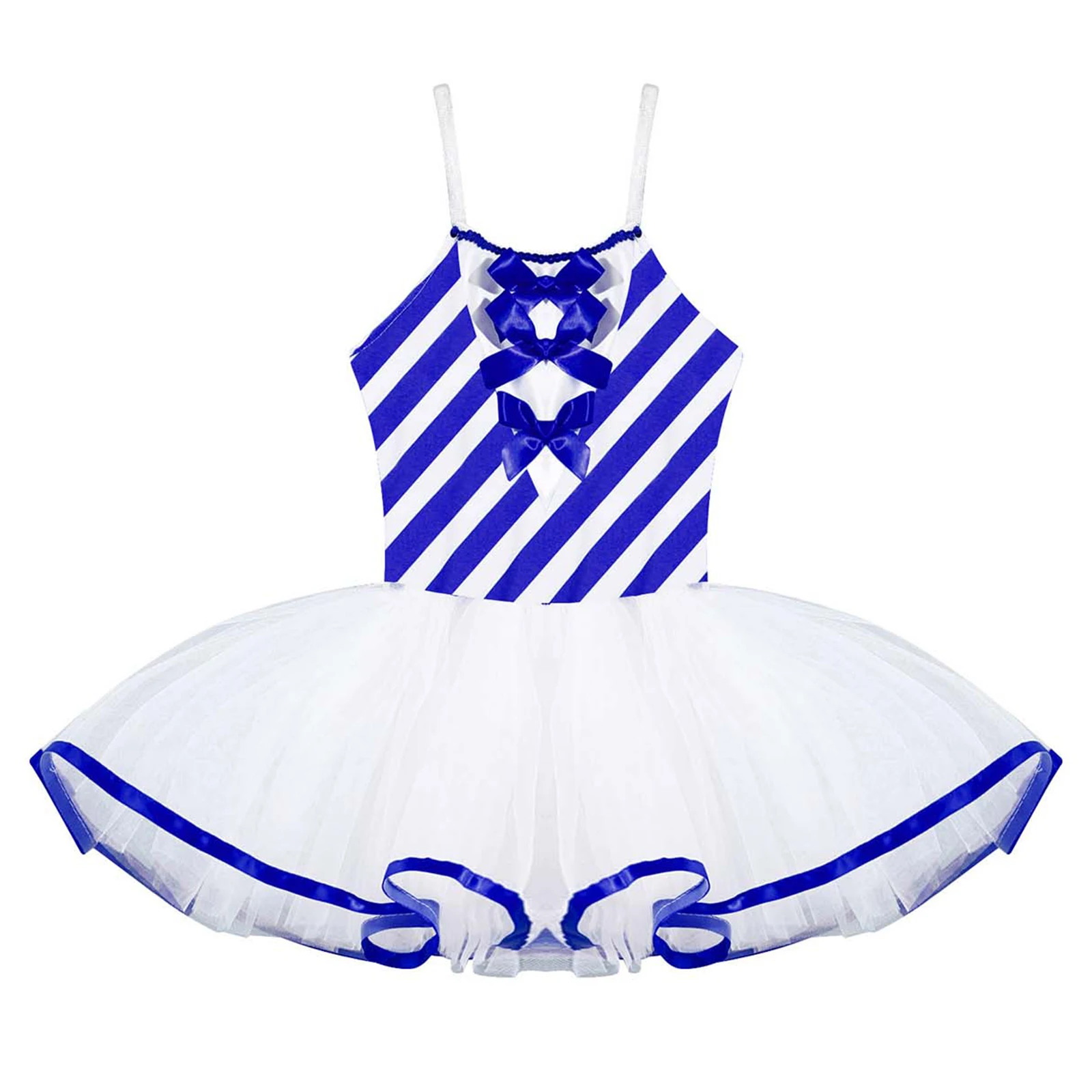 Christmas Candy Cane Costume for Girls Sequins Striped Print Ballet Dress Festival Santa Claus Circus Skating Tutu Leotard Dress - view 6