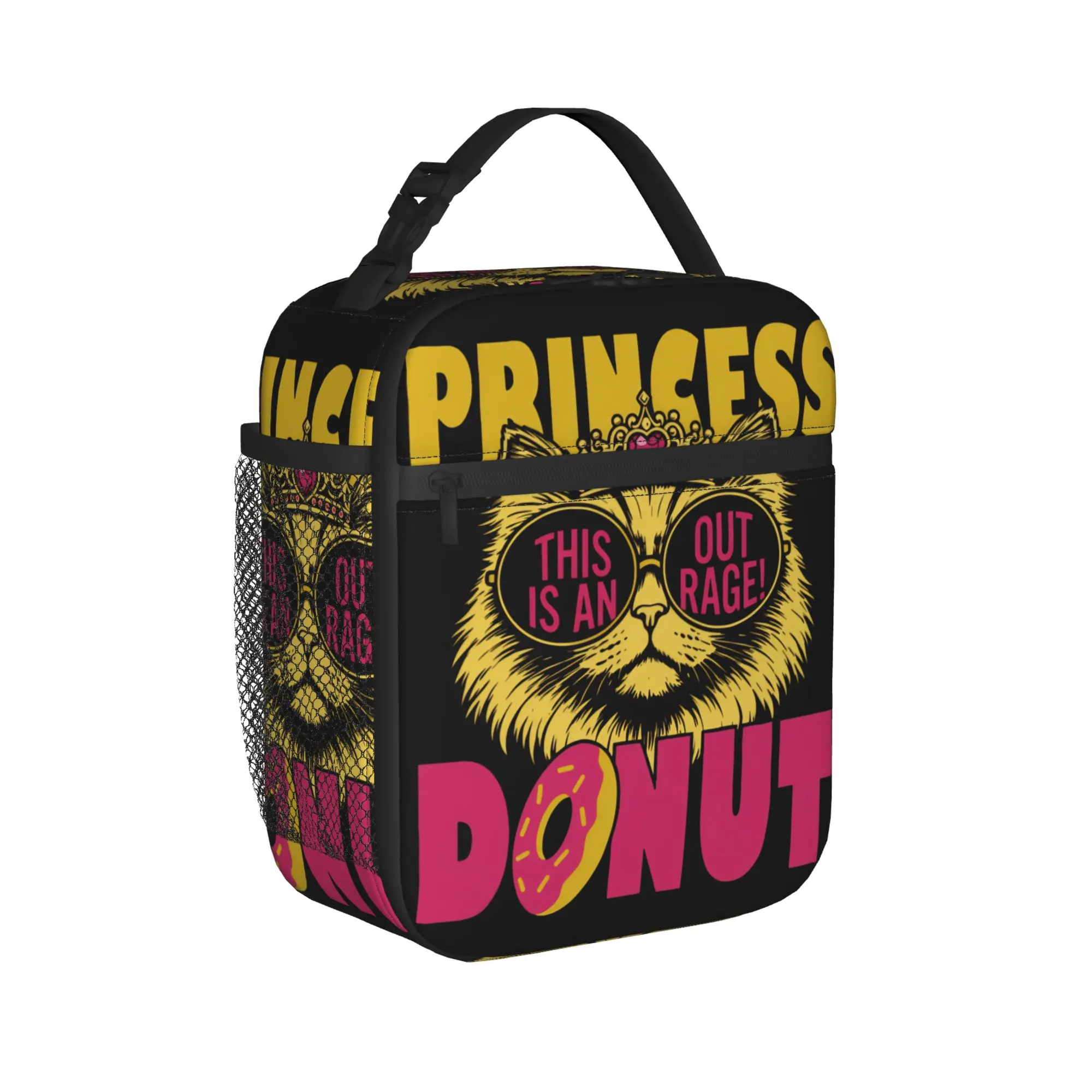 Retro Dungeon Crawler Carl Cats Insulated Lunch Bag Thermal Bag Reusable,Meal Container Tote Lunch Box Men Women School  Picnic
