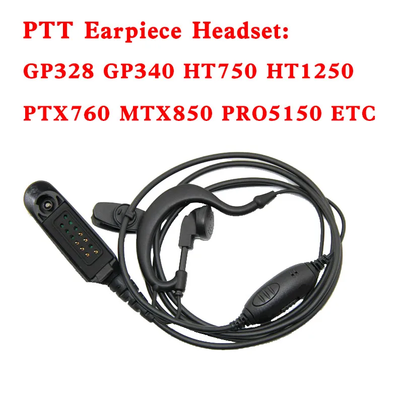 

PTT Mic Earpiece VOX Walkie Talkie Headset for Motorola HT750 HT1250 HT1250LS HT1550XLS GP328 GP329 GP340 GP380 MTX960Headphones