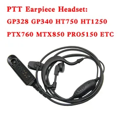 PTT Mic Earpiece VOX Walkie Talkie Headset for Motorola HT750 HT1250 HT1250LS HT1550XLS GP328 GP329 GP340 GP380 MTX960Headphones