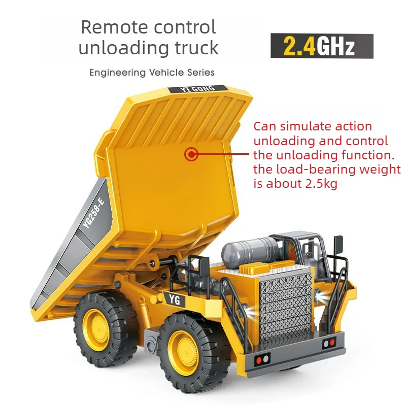 Cool Stuff Toy Car Funny Gift-1:24 Alloy Remote Control Car,Simulation Dump Truck Excavator Car Toy,Monster Truck,Toys for Kids