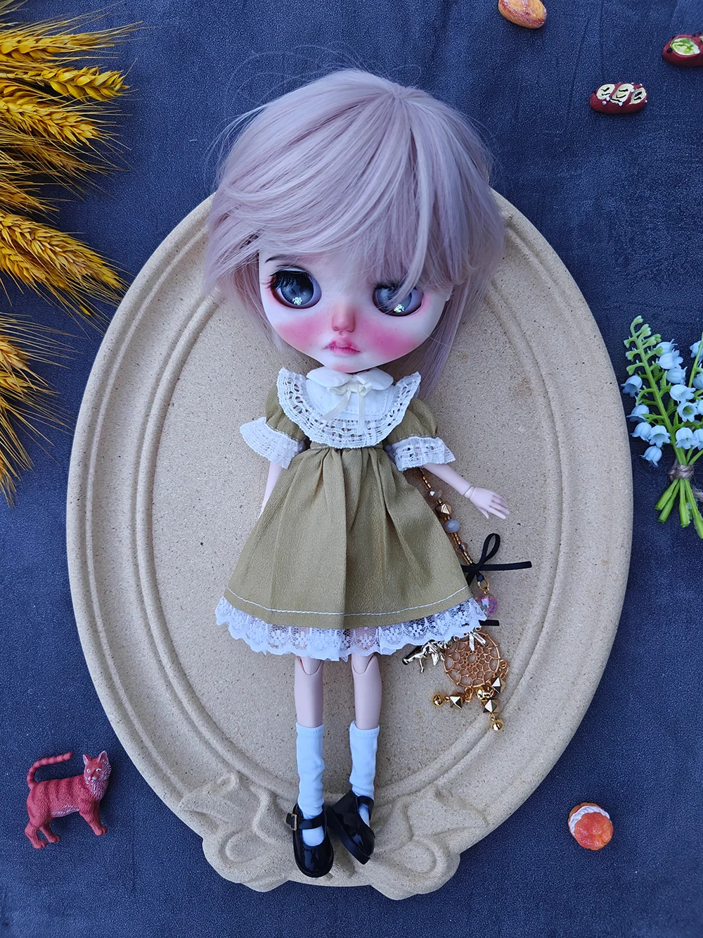 Neue blythe Puppe Kleidung handgemachte Barbies Mädchen gelbe Prinzessin Kleid süß für ymy ob24 ob22 Puppe Zubehör