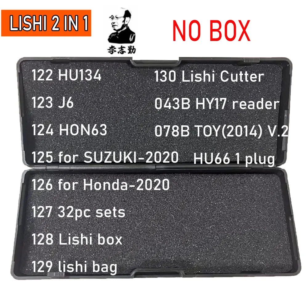 No Black Box 122-130#  HU134 J6 HON63 for Suzuki2020 Honda2020 Lishi Cutter Bag LiShi 2 in 1 Locksmith Tools