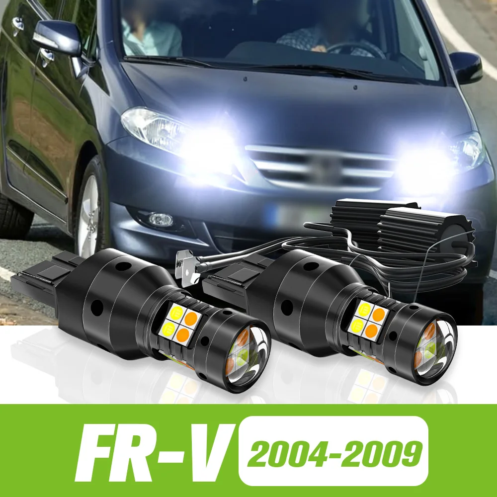 

2pcs For Honda FR-V FRV 2004-2009 Dual Mode LED Turn Signal+Daytime Running Light DRL 2005 2006 2007 2008 Accessories