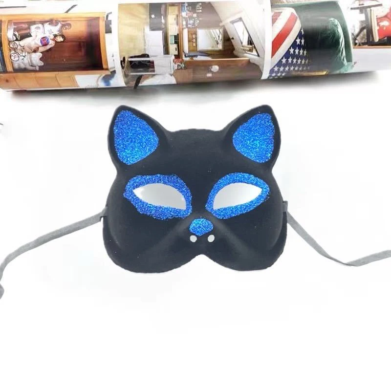 Reunindo gato máscaras para mulheres, strass glitter decoração, Halloween animal cosplay, sexy carnaval show, baile na praia festa