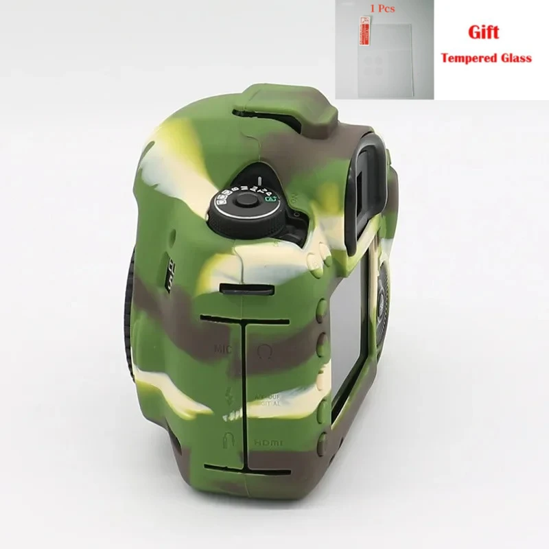 

Silicone cover, camera photography soft case , For Canon EOS 5DIII/5DS/5dr case glossy protective cover + free tempered film