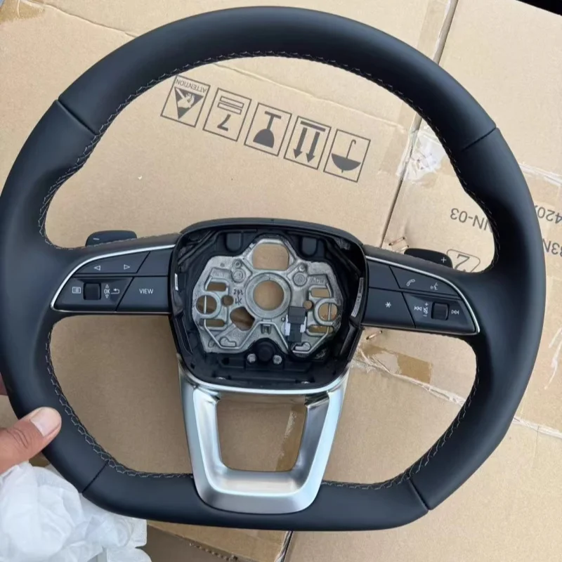 FY Q7 4M Q8 Perforated Leather Suede Leather Steering Wheel S RS LOGO Multifunctional Steering Wheel For Audi Q5