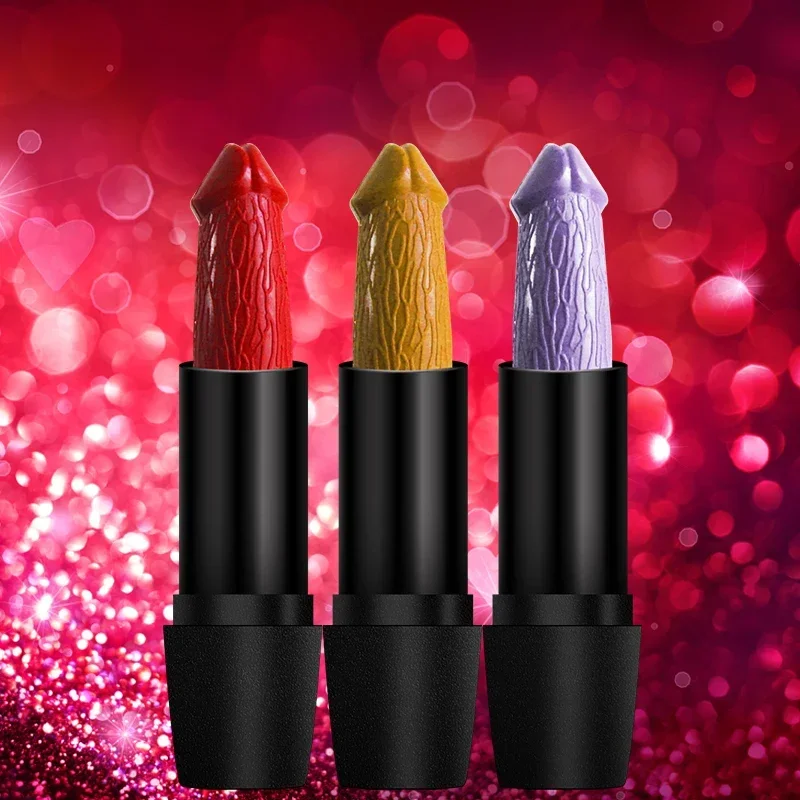 Funny Penis Shape Lipstick Mushroom Long Lasting Moisture Cosmetic Lipstick Red Lip Matte Lipstick Makeup Gift maquillage